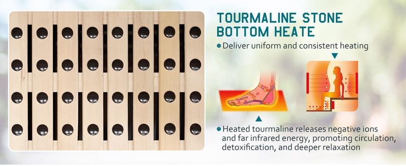 AMERLIFE Infrared Sauna for 1/2/4 Person, Low EMF 930W/110V&1463W/110V&2145W/110V Hemlock Wood Sauna with Tourmaline Foot Warmer, 7-Color Light Therapy, Salt Crystal Bricks, Easy Assembly