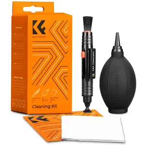 K&F CONCEPT 4-in-1 Camera Lens Cleaning Kit with Lens Cleaning Pen, Camera Air Blower, Microfiber Cleaning Cloth, Lens Cleaner Kit for Canon Nikon Pentax Sony DSLR Camera Lens Filter Cell Phones