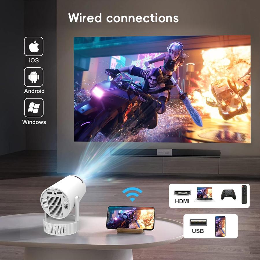 Projector,Support 4K/1280P HD Bluetooth Projector with Speaker,Outdoor Portable Movie Mini Projector,Compatible with Laptop,Smartphone,TV Stick,Xbox,PS5,Best Birthday Gift Screen Usb Audio Flash