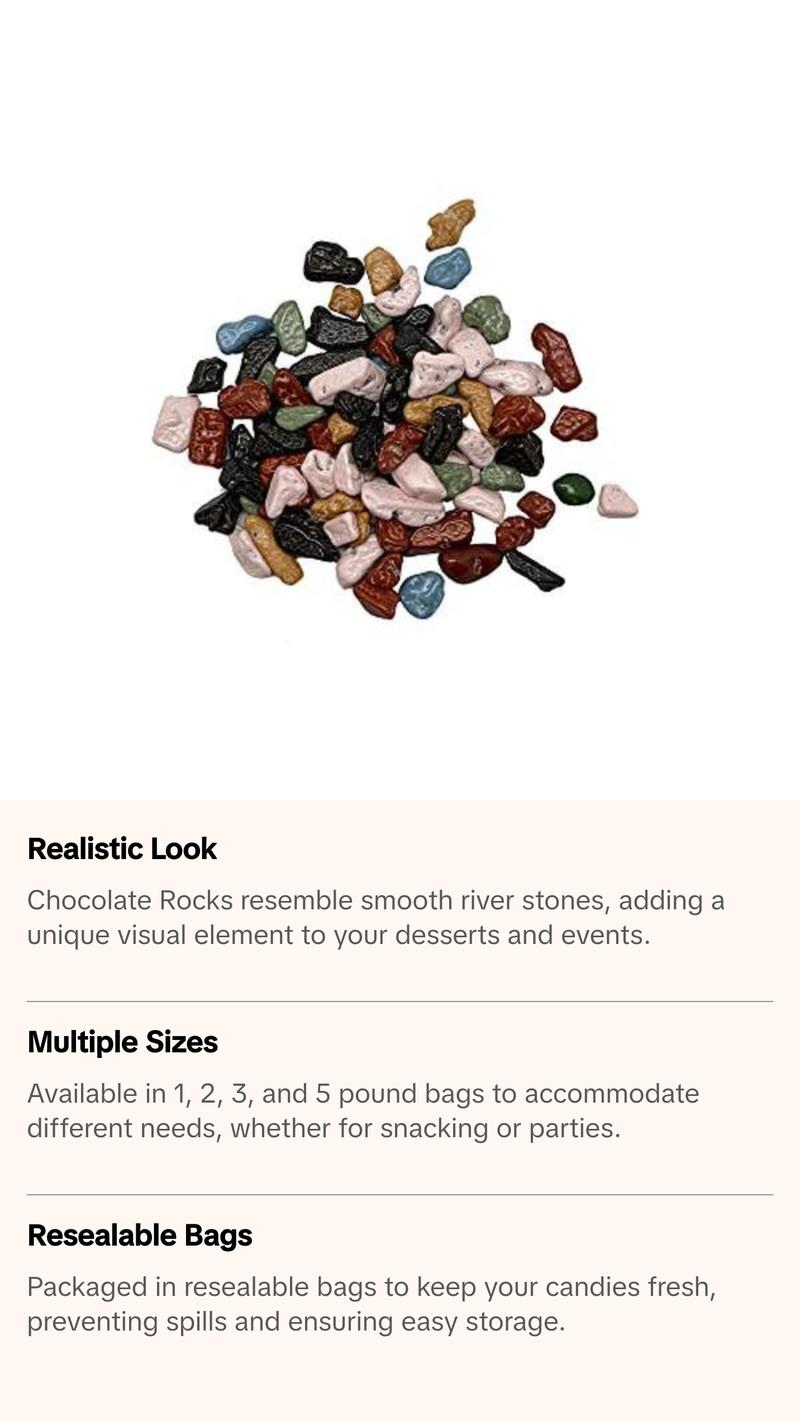 Chocolate Rocks - Realistic Candy Rocks - Available in 1 lb, 2 lb, 3 lb, and 5 lb Bags