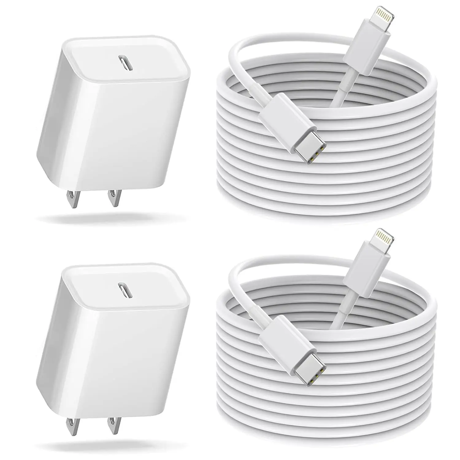 2Pack 10FT Extra Long Quick USB C to Lightning Cable Cords + 20W PD USB C Charger Block Fast  Charging Adapter for iPhone 14 Pro Max/Plus/13/12/11/XS/XR/X/SE