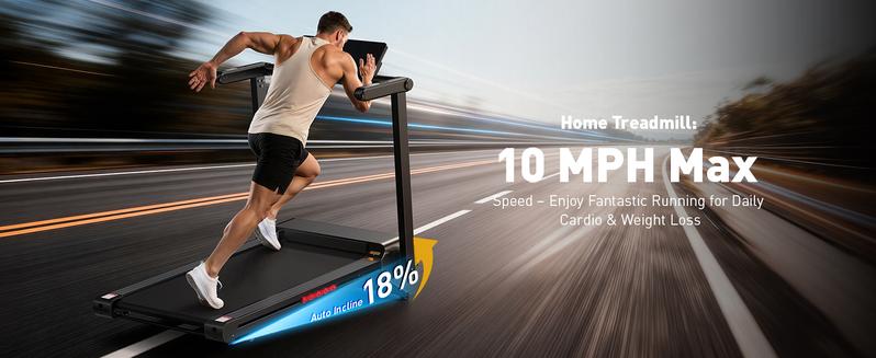 【Premium New Drop】18% Auto Incline Treadmill, 400 LBS Capacity Folding Treadmill with 4.5HP Quiet Motor, 18" Wide Running Belt, 12 HIIT Programs & App Control for Home Gym 【Premium New Drop】18% Auto Incline Treadmill, 400 LBS Capacity Folding Treadmill with 4.5HP Quiet Motor, 18" Wide Running Belt, 12 HIIT Programs & App Control for Home Gym