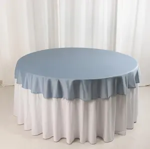 Scuba Round Tablecloth 70" Dusty Blue - Wrinkle Free Table Cover