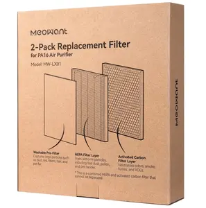 Meowant Pet Air Purifier for Home,2-Pack Replacement Filters,Targets Dust, VOC, Pet, Kitchen, and Wildfire/Smoke Odors