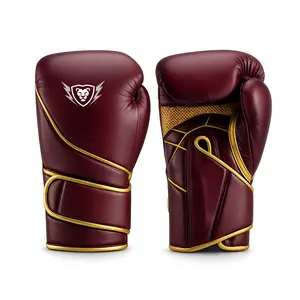 Cowhide Leather Boxing Gloves Training Kickboxing for Men Women 16Oz