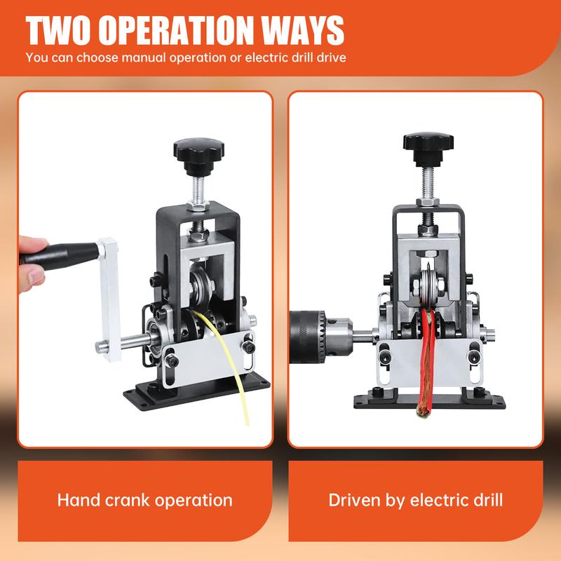 Smart Manual Wire Stripper Machine with Hand Crank and Drill Power Options for 1-25mm Cables Effortless Wire Stripping Tool for Professionals