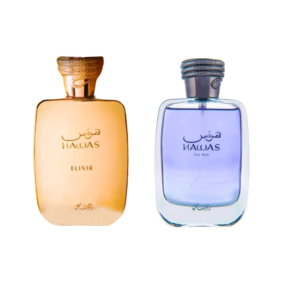Rasasi Hawas Elixir & Hawas for Him Men's Fragrance Duo - 3.4 Oz Bold Scent EDP Perfume Spray, EDP Liquid for Adults