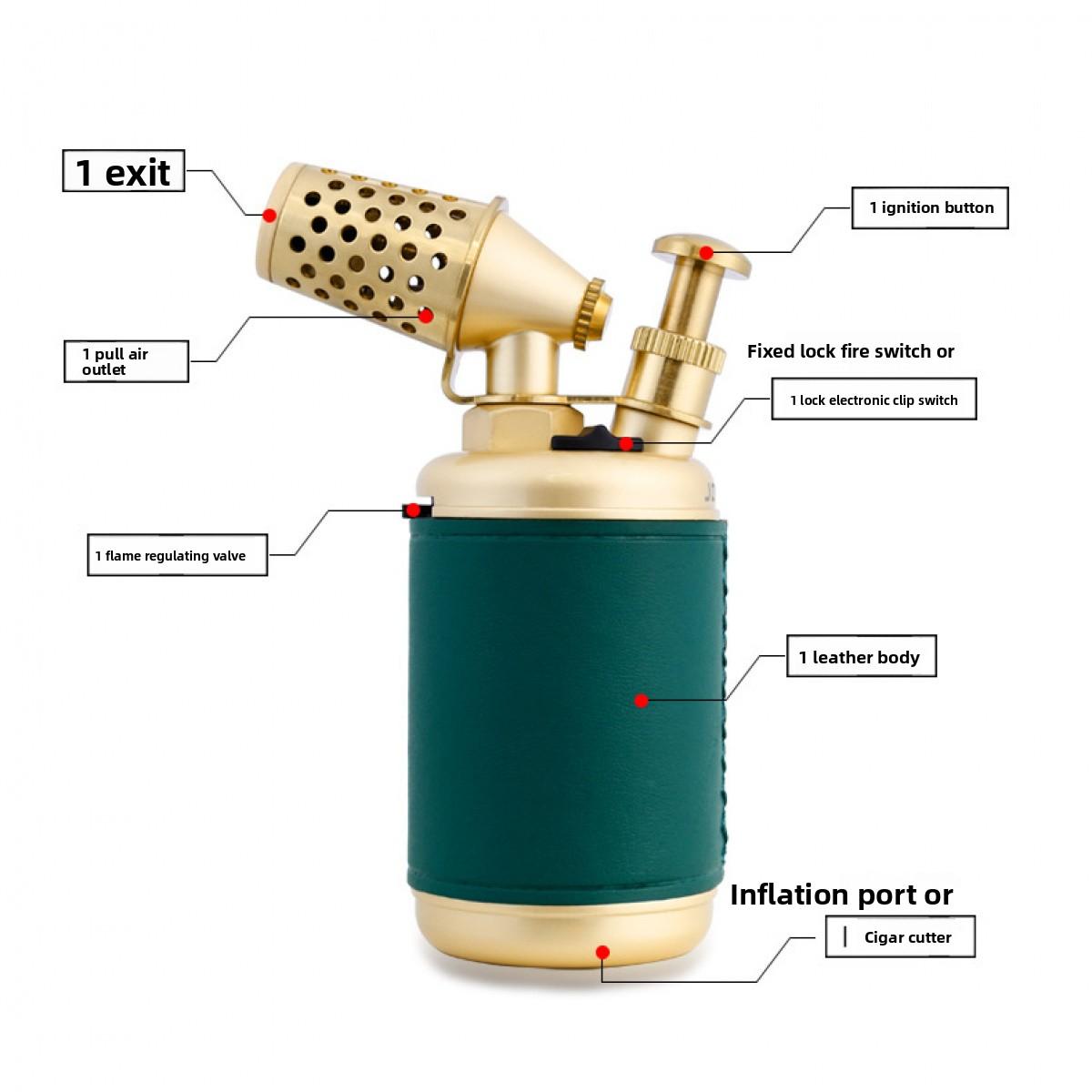 Professional Gas Lighter Windproof Flamethrower 1300℃ Welding Gun Torch for Candle Cooking Barbecue and Moxibustion (Without fuel)