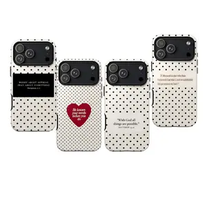 Faith Quote Phone Case, Christian Aesthetic Bible Verse Cover with Black Dot Minimalist Design for iPhone 17 16 15 14 13 12 11 Pro Max, Inspirational Scripture Phone Case, Religious Gift for Christian Women Men, Cute Faith Based Phone Cover