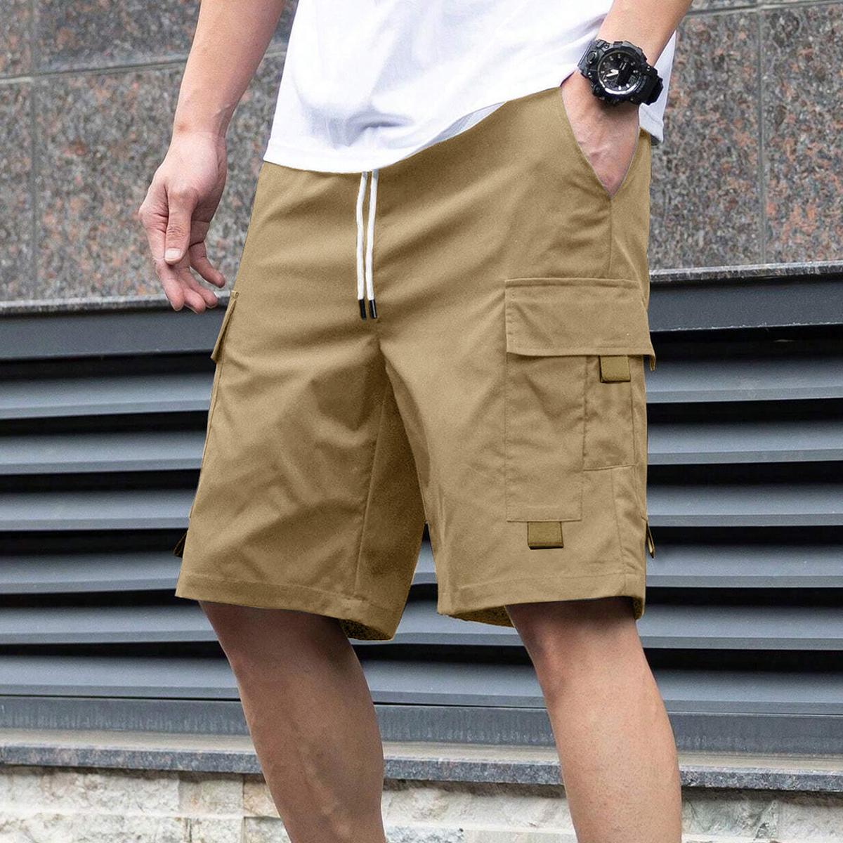 Men’s lightweight cargo shorts, new for summer, available in a 3-pack. Drawstring waist, breathable fabric—ideal for summer outdoor fitness and casual wear. Features slanted front pockets. Fashionable, multifunctional casual shorts with a street-style des Men’s lightweight cargo shorts, new for summer, available in a 3-pack. Drawstring waist, breathable fabric—ideal for summer outdoor fitness and casual wear. Features slanted front pockets. Fashionable, multifunctional casual shorts with a street-style des