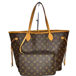 Pre-owned Louis Vuitton Monogram Coated Canvas Tote Bags Neverfull MM Monogram Canvas W/ Pouch LOU.B.1136