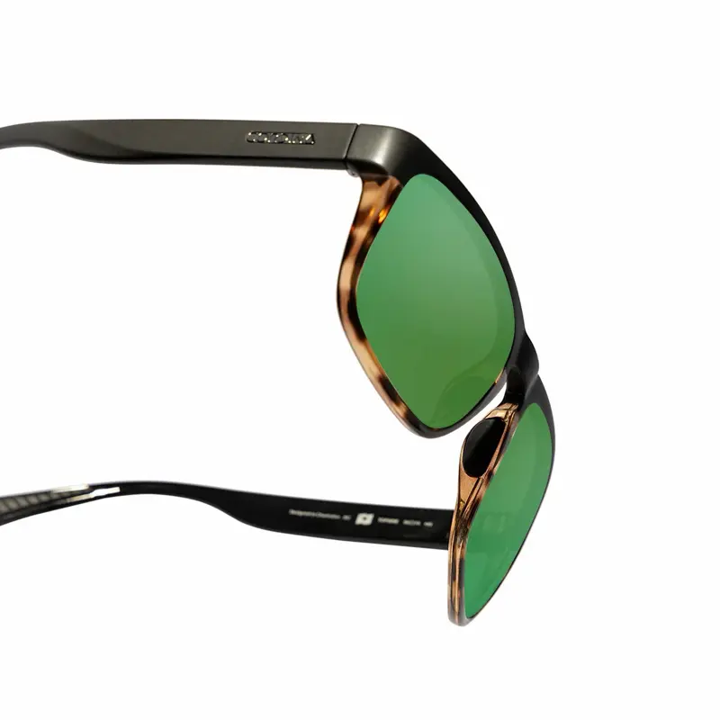 Topside Polarized Sunglasses - Shiny Black Tortoise - Green Mirror