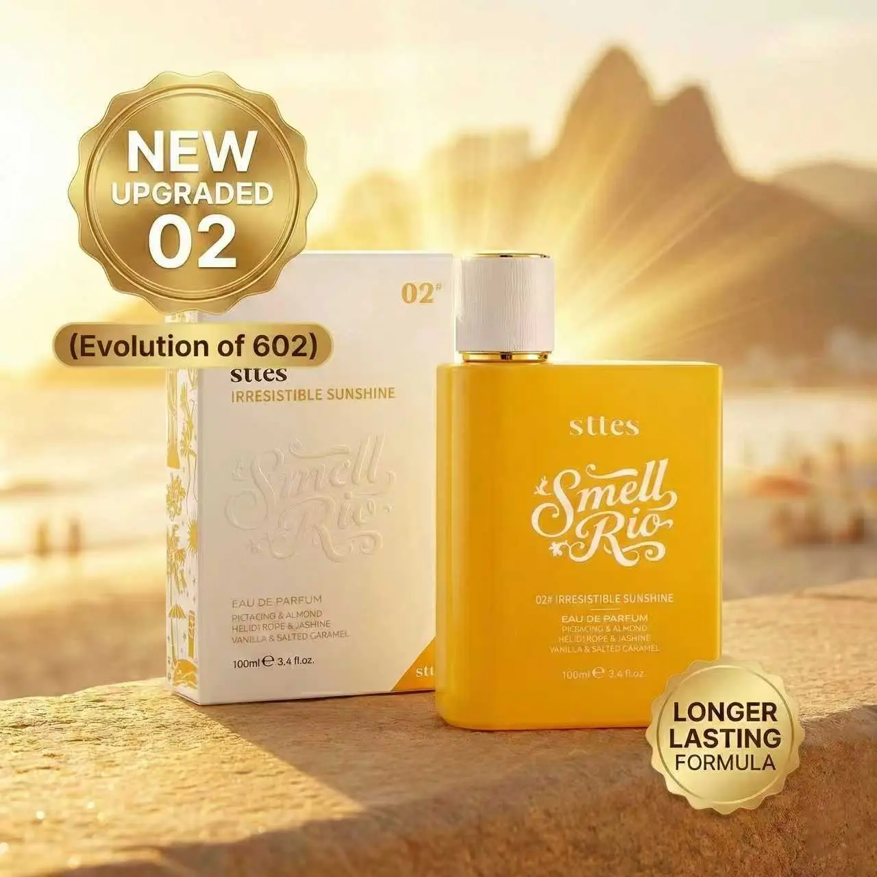 STTES Perfume 02 (The Long-Lasting Evolution of 602) - Eau De Perfume 100ml (3.4fl Oz)  vanilla Gourmet tune (Caramel vanilla flavor),back to school
