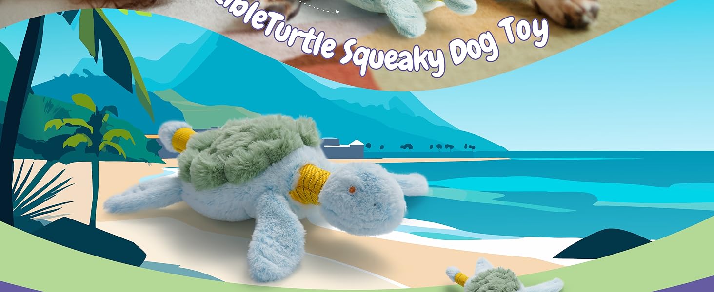 Turtle Squeaky Dog Toy - New 2025 Indestructible Tug of War Tough Dog Toy for Aggressive Chewers, Durable Large Breed Interactive Trianing Fun to Keep Them Busy