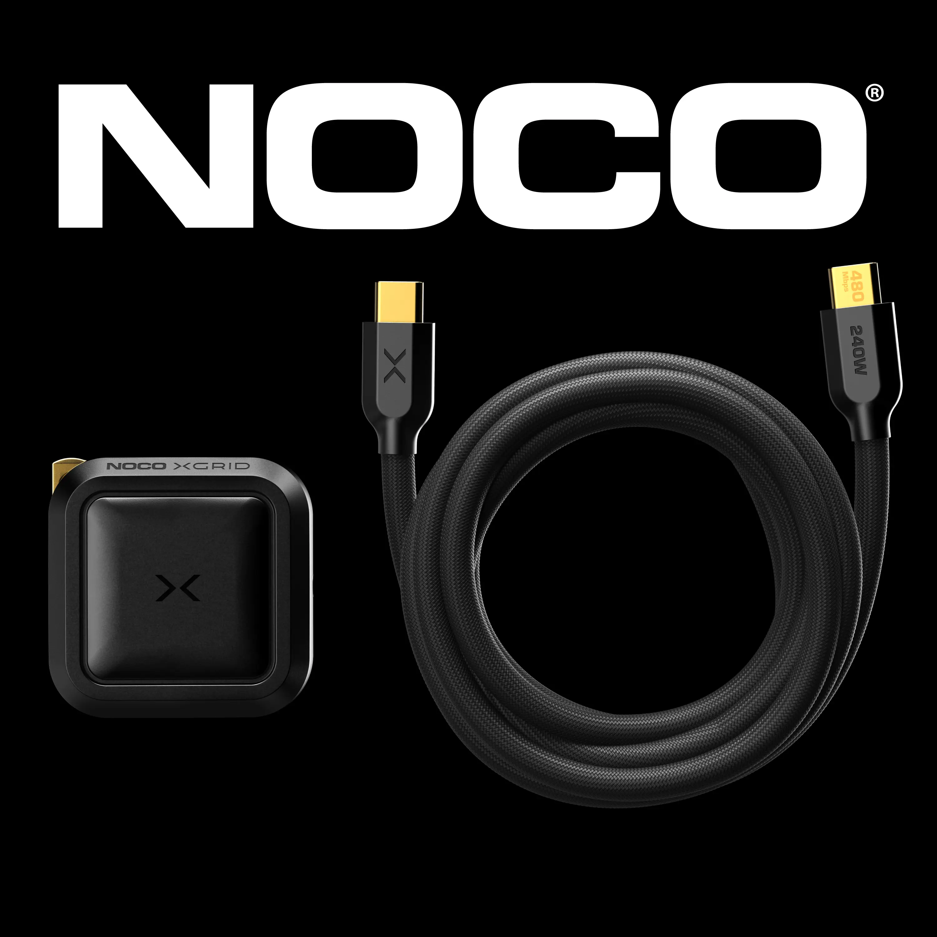 NOCO XGrid X30 + XC2 Fast Charging Bundle – 30W USB-C GaN Charger with 240W USB-C to USB-C Cable – PD 3.0, QC 4.0+, PPS, USB-IF Certified, 6-Foot UltraFlex Charging Kit
