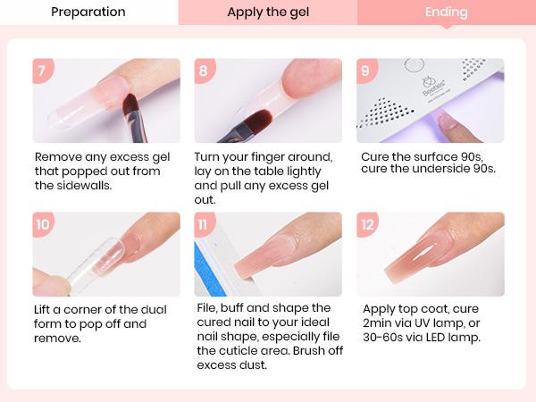 Beetles Poly Nail Gel Kit Starter Kit-6 Colors Clear Nude Brown Neutral Colors All In One Kit Poly Nail Extension Gel Set Builder Hybrid Jelly Gel with Base Top Coat Gift for Women Manicure