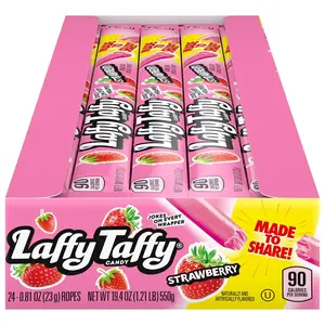 Laffy Taffy Rope Candy, Strawberry Flavor, 0.81 Ounce Ropes (Pack of 24) Laffy Taffy Rope Candy, Strawberry Flavor, 0.81 Ounce Ropes (Pack of 24)