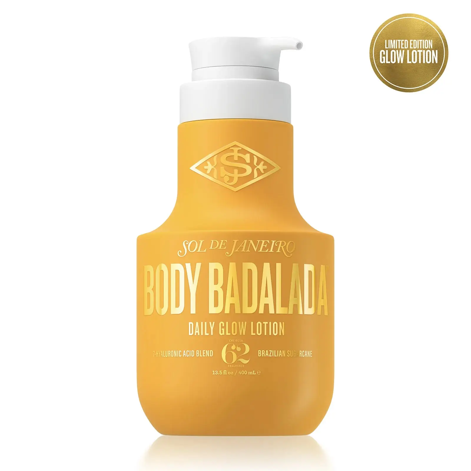 Sol de Janeiro Limited Edition Body Badalada Daily Glow Lotion, Shimmering Body Care Moisturizer with Cheirosa 62 Fragrance, Jasmine, Cosmetic, Scented, Glycerin, Lightweight, Almond