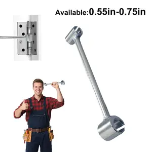 Upgraded Door Hinge Gap Adjusting Wrench Tool, 14-19mm Rolled Steel Hinge Adjustment Tool, Rust-Proof Door Jamb Hinge Jig for Residential Doors & Fire Doors, Light Silver