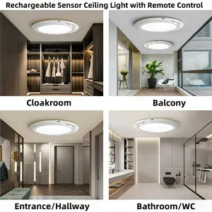 【1/2/3Pack USB Rechargeable Motion Sensor Ceiling Light with Remote Control】3 Adjustable Color Temperatures - Magnetic Wireless Ceiling Light for Closet Shower Stairs Shed Hallway Porch Patio ect