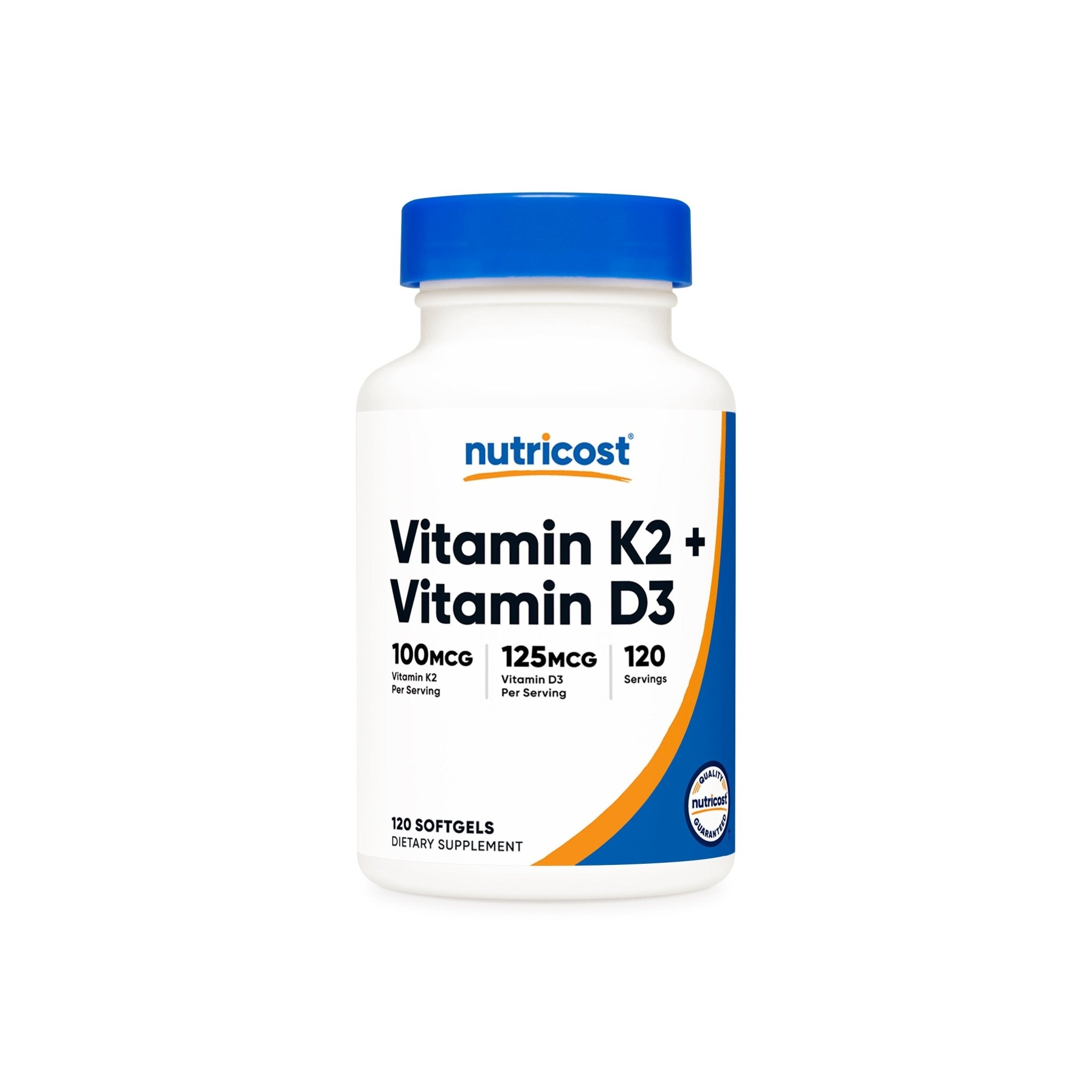 Nutricost Vitamin K2 + Vitamin D3 Softgels - Nutritional Health Supplement