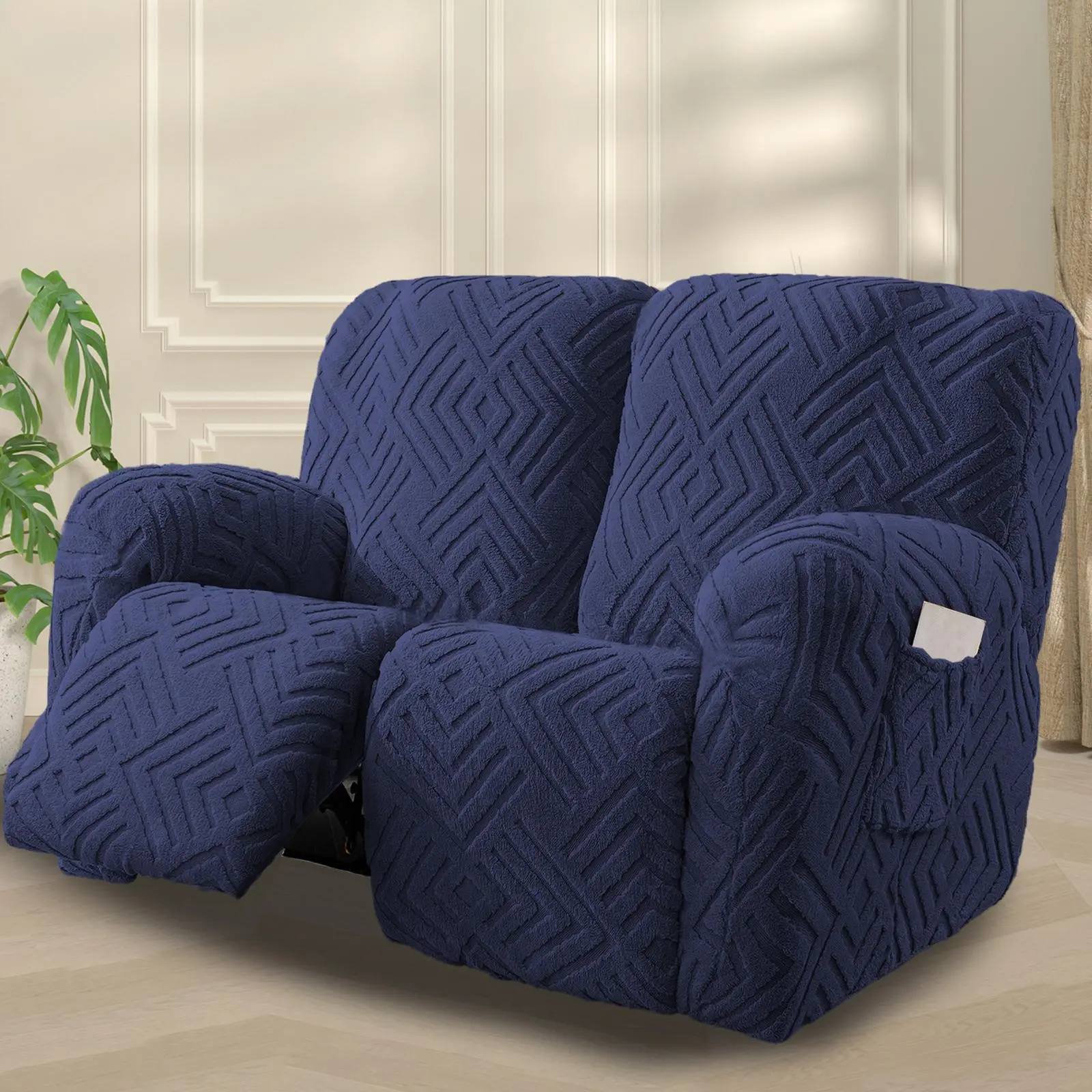 Lavishcover 6-Piece Chair Covers Set, Stretch Recliner Loveseat Armchair Slipcover, Nonslip Elastic Sofa Slipcover, Washable Soft Protector for Living Room Home Decor (Covers for Recliners That Stay in Place)