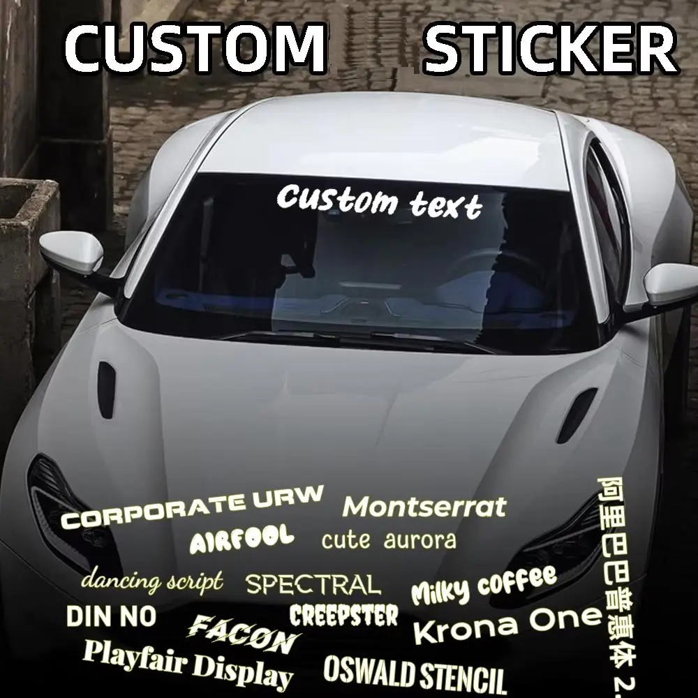 2026 New Car Custom Windshield Sticker Personalized Text Font Vinyl Decor Decal Creative Window Door Hood DIY Decaration Auto Accessories For your Cars