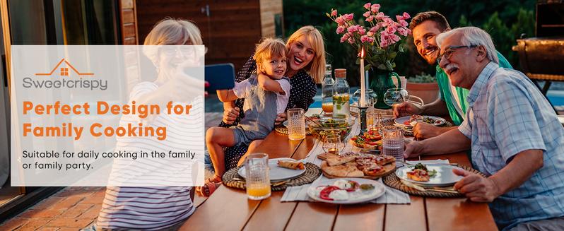 Sweetcrispy Electric Grill Indoor for Steak & Veggies Smokeless Griddle with Lid Temp Control Grill Plate Splash Guard Crumb Tray 2-in-1 Multifunctional Cooking Modes Pizza Toast Grill Warm