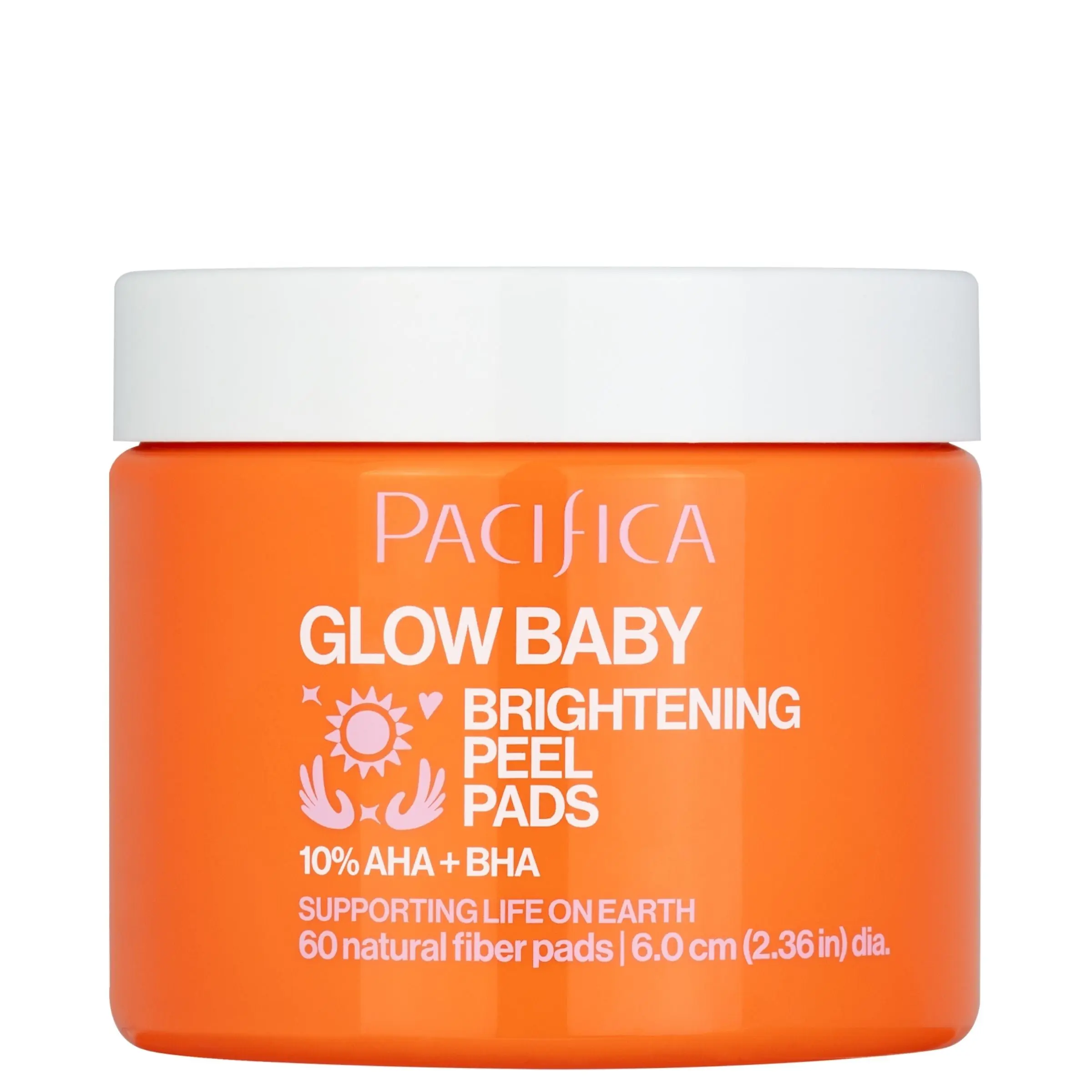 Pacifica Glow Baby Brightening Peel Pads 10% AHA + BHA, Gentle Facial Exfoliant with Embossed Textured Pads