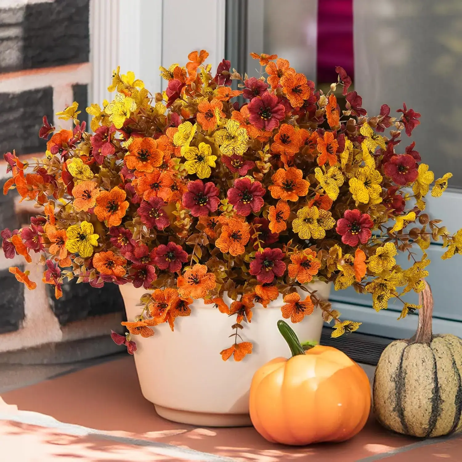 3-Color Artificial Flower (12pcs/set), UV Resistant Colorful Fake Flower, Decorative Bouquet for Home Garden Party Wedding Decor, Artificial Flowers Bouquet (without flowerpot)