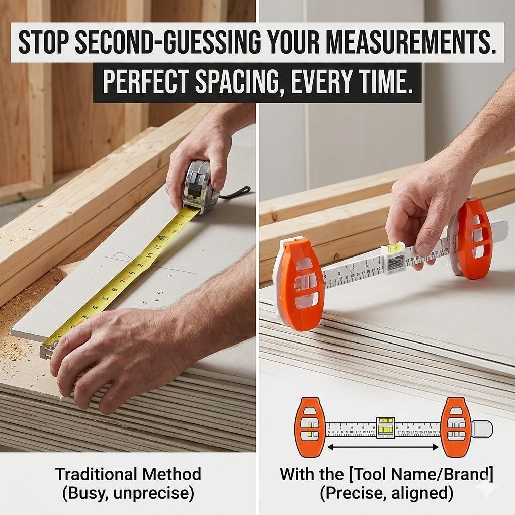 Picture Hanging Tool with Level, Picture Frame Hanging Ruler, Wall Alignment & Marking Tool, Easy Install Frame Leveling Tool for Wall Decor, Artwork, DIY Crafts & Home Organization