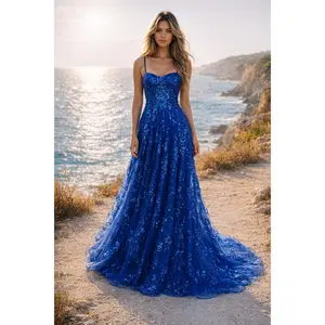 Glitter Sequin Corset Ballgown with Pockets