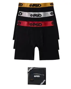 PSD Underwear Men's Chrome Cotton Boxer Briefs 3-Pack Box
