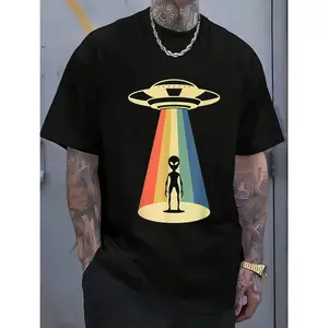 Extraterrestrial Encounter Vintage 100 Cotton T-shirt UFO Alien Abduction T-shirt for Men and Women