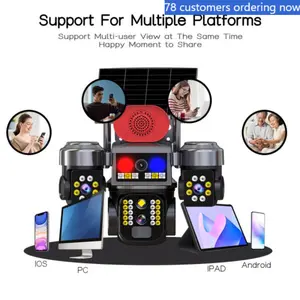 Upgraded three-lens solar-powered 360° spherical camera, a 360-degree disguised wireless outdoor solar security camera, suitable for home security, a 360-degree panoramic rotating surveillance camera, the perfect holiday gift.