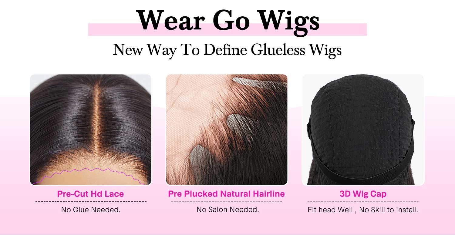 Vshow Highlight 4x6 HD Lace Wear Go Glueless Human Hair Wigs for Women 16-24 Inches Pre Cut Lace Closure Wigs For Women Vshow Highlight 4x6 HD Lace Wear Go Glueless Human Hair Wigs for Women 16-24 Inches Pre Cut Lace Closure Wigs For Women