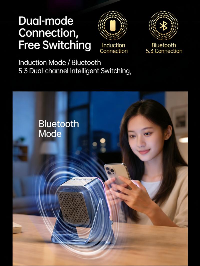 2026 5-in-1 Inductive Bluetooth Speaker with Phone Stand & Amplifier Rechargeable Color Lights Compatible with iPhone & Android Perfect Birthday Gift for Teens 2026 5-in-1 Inductive Bluetooth Speaker with Phone Stand & Amplifier Rechargeable Color Lights Compatible with iPhone & Android Perfect Birthday Gift for Teens