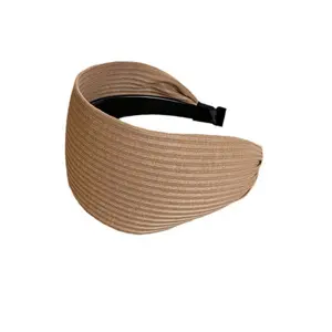 [Live Benefits] OQ Hairband khaki Color High Crown Design Wide Fashionable Hair Accessory For Women 1 Piece