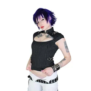 Pinstriped Gangsta Pranksta Lock Top