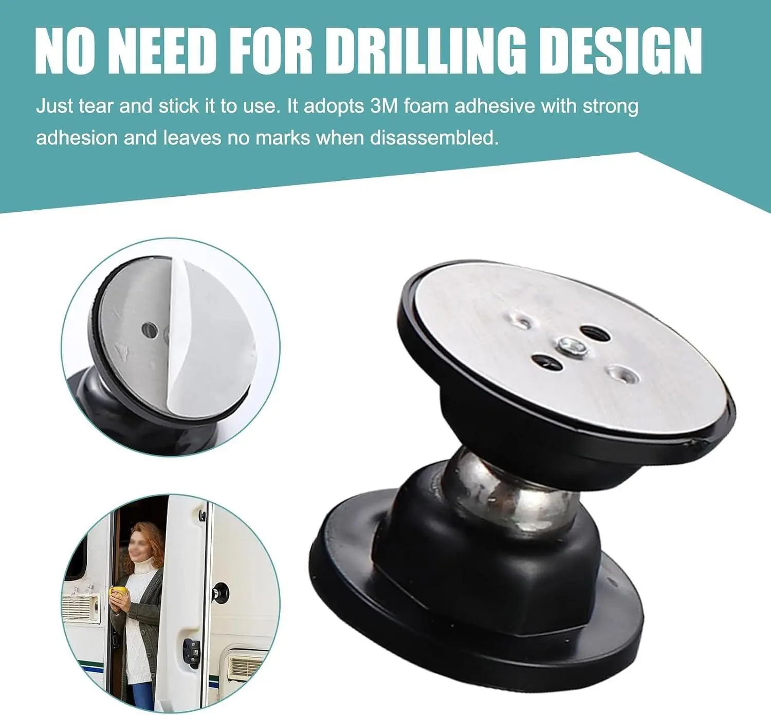 No Punching Stainless Steel Door Stop Magnetic Door Stopper Holder Anti Collision Windproof Doorstop Free-Punch Door Suction(white)