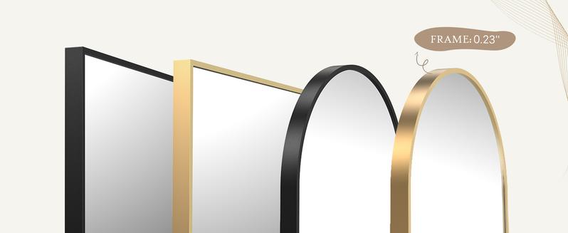 Sweet Furniture F Full Length Mirror, Floor Standing Mirror Full Body Mirror with Stand, Wall Mirror Full Length Aluminum Alloy Thin Frame Hanging or Leaning for Living Room Bedroom Cloakroom Decor