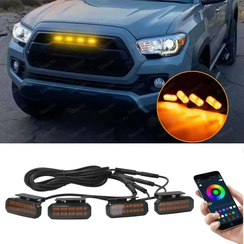 18-LED Front Grille Daytime Running Light & Wheel Eyebrow Lamp for 2016-Up Toyota Tacoma, 12V Modern Bright LED Light Bar, Easy Installation, Enhanced Visibility, Stylish Upgrade