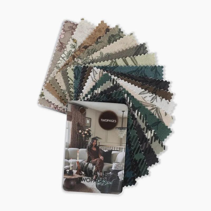 TWOPAGES Sara Le Print Linen Curtain Fabric Swatch Booklet 17 Patterns Available for Bedroom Living Room Home Textile Festive Gift for Home Decor Ideas 2026 Lunar New Year