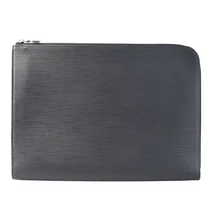 Pre-owned Louis Vuitton Leather Clutches & Wristlets Pochette Jour GM Black Taurillon L26020964