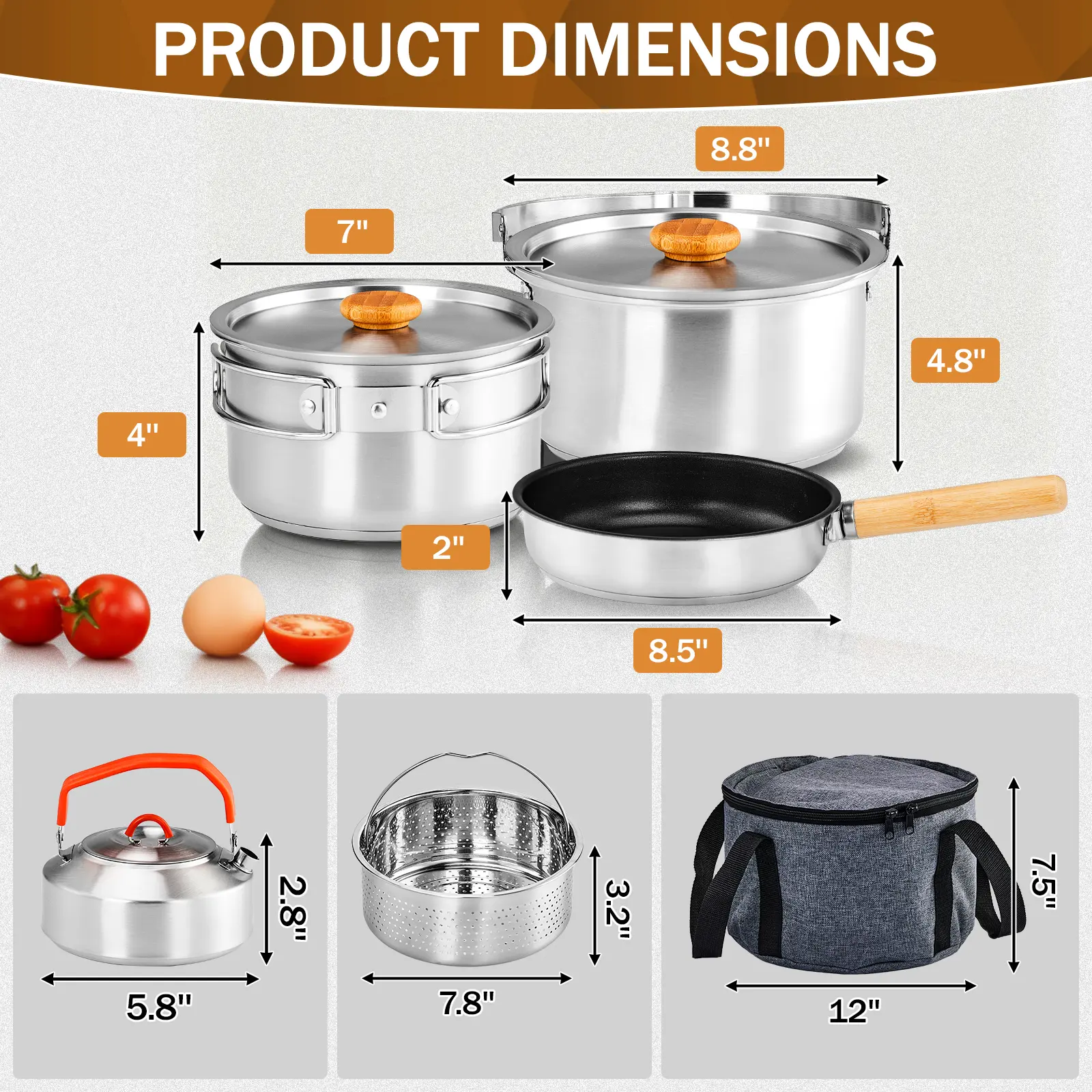 6pcs Stainless Steel