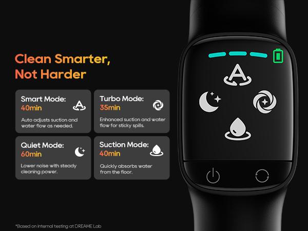 DREAME Aero Pro Vacuum Mop, ALL-in-ONE cordless cleaner for wet messes & dry messes, 0 hair residue, 5mins quiet flash self-clean, 185℉ self-dry, 60min runtime, for family, for all flooor types