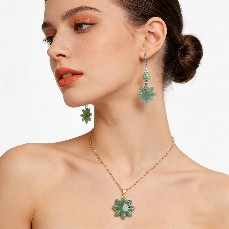 JADE MABUHAY SUN NECKLACE | 18K Gold Plated Premium Grade A Jade | Waterproof & Non Tarnish - Attracts prosperity and wealth