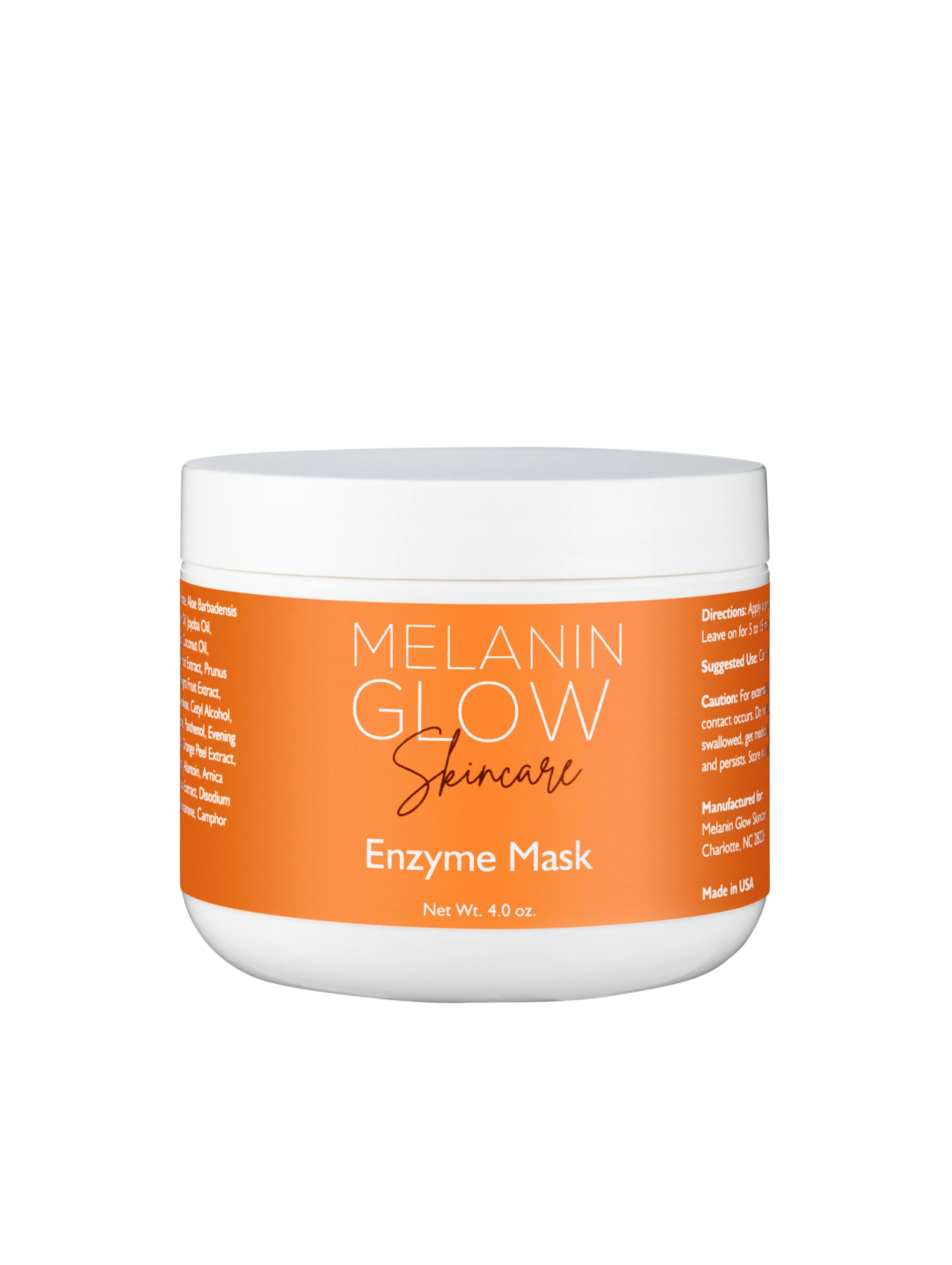 Melanin Glow Enzyme Mask - 4 oz - Hydrating, Skin Repair, Exfoliant, Comfort Skincare for Enhanced Skin Health