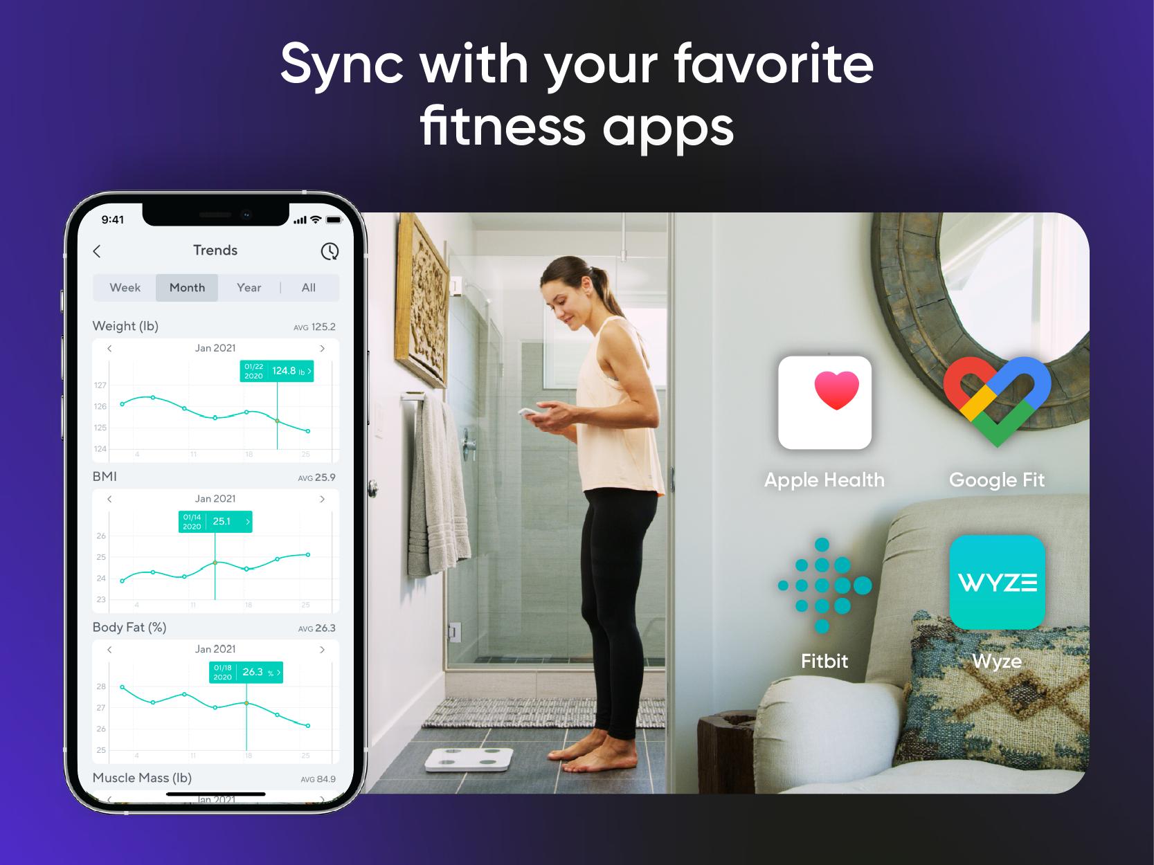 Wyze Scale S — Bluetooth Smart Weighing Scale, Multiple Body Composition Measurements (Body Fat, BMI & Muscle, Weight Loss, etc), Smartphone Sync