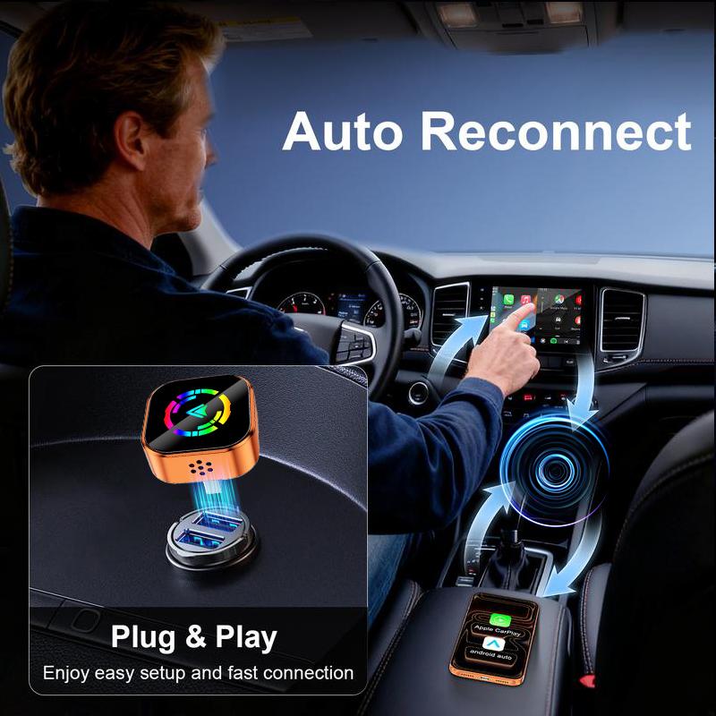 【YURNLV】X 2026 New Wired to Wireless CarPlay Converter, Compact Design, Plug-and-Play, Fast Stable Auto-Connection,  Hands-Free Calls，Zero Delay